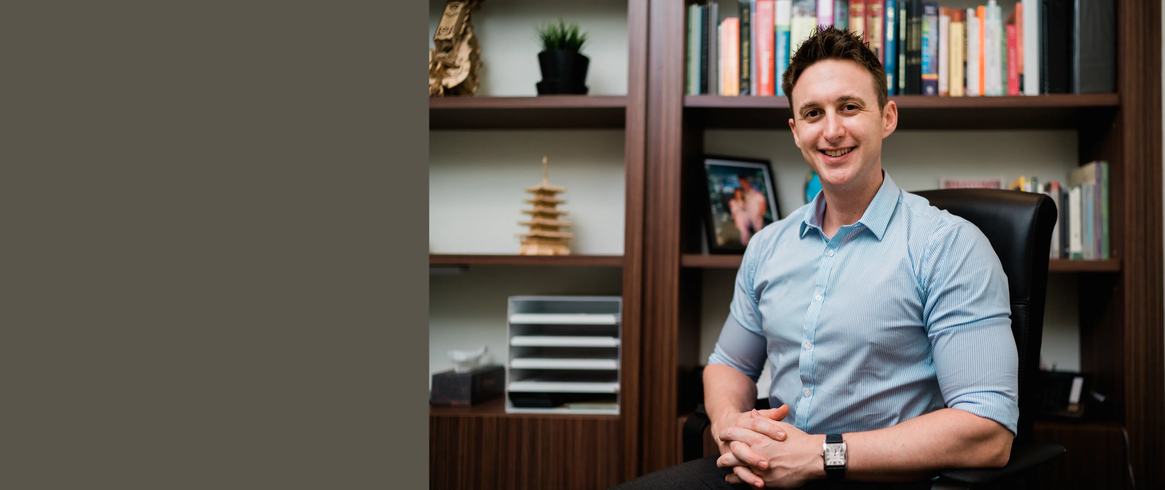 Dr. Michael Bryant, founder of Elite Spine Centres, in the clinic office.